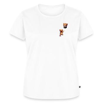 Kätzchen in der Tasche Brusttasche Kletter Katze - Frauen Premium Bio T-Shirt - Weiß - Vorne - AI Model Female 172 dark (172cm)