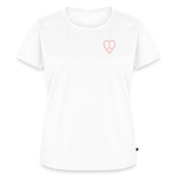 hart en vrede in roze - Vrouwen Premium Bio T-shirt - wit - Voor - AI Model Female 172 dark (172cm)