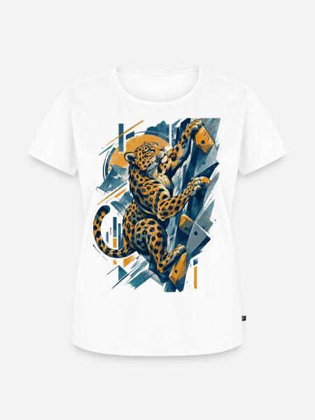 Bouldern Leopard – Abstraktes Klettern - Frauen Premium Bio T-Shirt - Weiß