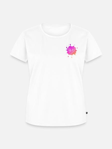 Herz Kreide farbenfroh - Frauen Premium Bio T-Shirt - Weiß