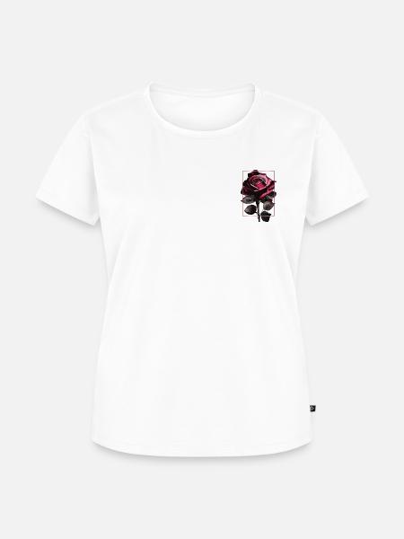 Rose mit Rahmen - Frauen Premium Bio T-Shirt - Weiß