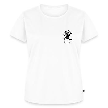 Kanji Love - T-shirt Premium bio Femme - blanc - Devant - AI Model Female 172 dark (172cm)