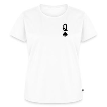 Poker Spielkarte - Pik Dame - Frauen Premium Bio T-Shirt - Weiß - Vorne - AI Model Female 172 dark (172cm)