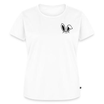 DML Hasenohren (schwarz) - Frauen Premium Bio T-Shirt - Weiß - Vorne - AI Model Female 172 dark (172cm)