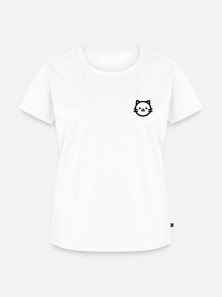 Minimalistisches Katzendesign - Frauen Premium Bio T-Shirt - Weiß