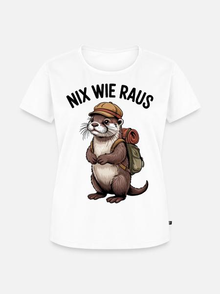 Abenteuer Otter - Frauen Premium Bio T-Shirt - Weiß