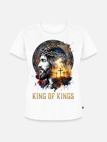 King of Kings Jesus Christus - Frauen Premium Bio T-Shirt - Weiß