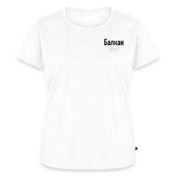 Balkan Girl Shirt Geschenk Idee vom Balkan - Frauen Premium Bio T-Shirt - Weiß - Vorne - AI Model Female 172 dark (172cm)