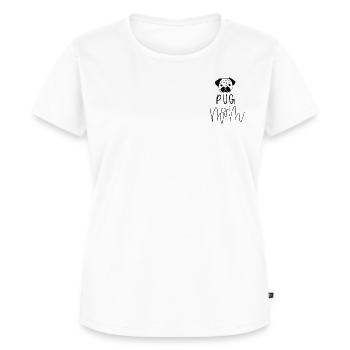 Dog Mom Pug | Mops - Frauen Premium Bio T-Shirt - Weiß - Vorne - AI Model Female 172 dark (172cm)