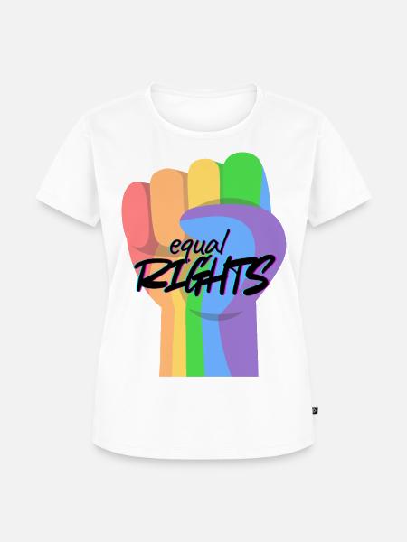 Regenbogenfaust Gleichberechtigung - Frauen Premium Bio T-Shirt - Weiß