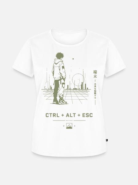 Ctrl Alt Esc Neon Stadt - Frauen Premium Bio T-Shirt - Weiß