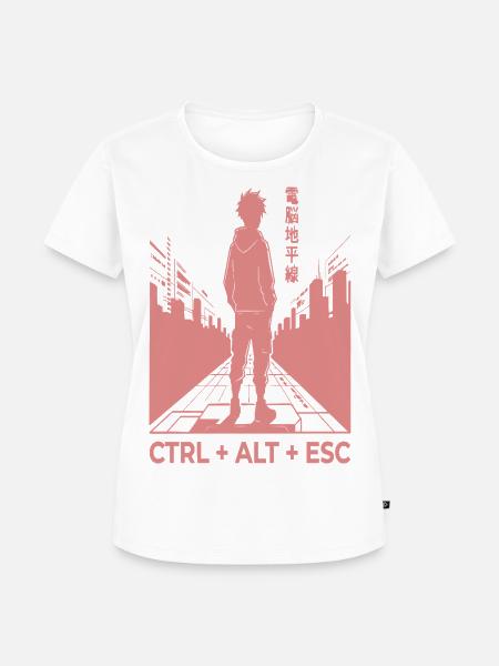 Ctrl Alt Escape Streetwear Silhouette - Frauen Premium Bio T-Shirt - Weiß
