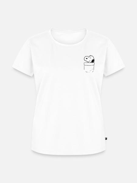 Peanuts Design Mit Glücklichem Snoopy - Frauen Premium Bio T-Shirt - Weiß