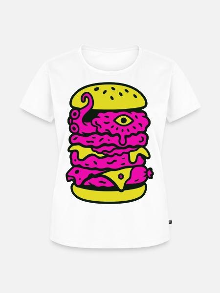 Monsterburger im Pop-Art Stil - Frauen Premium Bio T-Shirt - Weiß