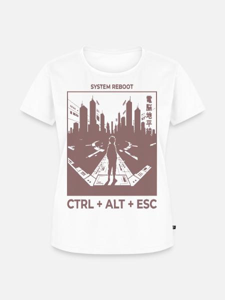 System Reboot Skyline - Frauen Premium Bio T-Shirt - Weiß