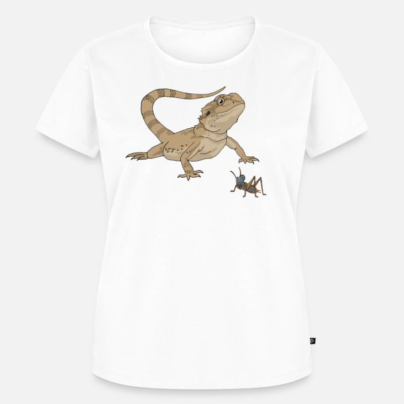 Bartagame vs Grille Zwergbartagame Geschenk - Frauen Premium Bio T-Shirt - Weiß