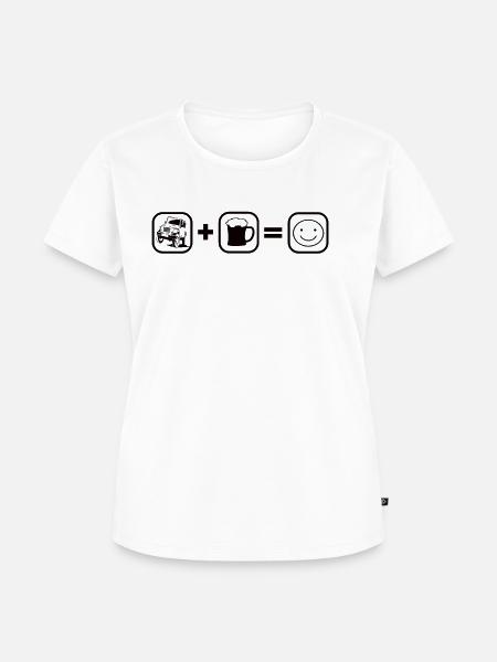 Geländewagen und Bier - Frauen Premium Bio T-Shirt - Weiß