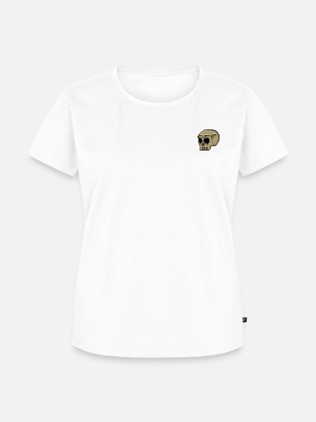 Pixel-Schädel - Frauen Premium Bio T-Shirt - Weiß