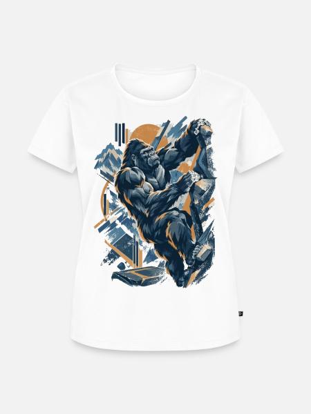 Abstrakt Gorilla Bouldern – Modernes Design - Frauen Premium Bio T-Shirt - Weiß