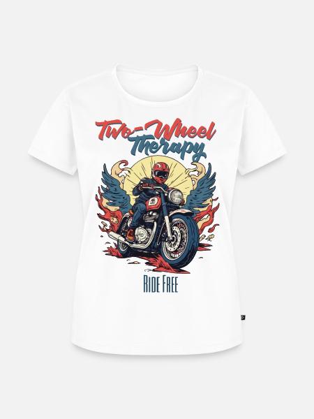 Zwei-Rad-Therapie - Frauen Premium Bio T-Shirt - Weiß