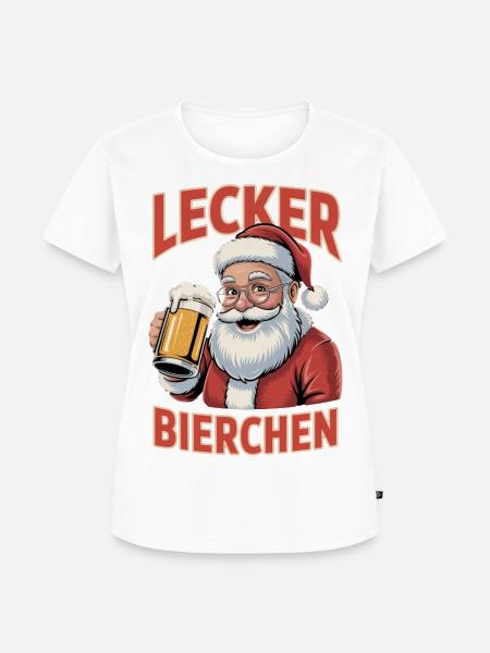 Lecker Bierchen Santa - Frauen Premium Bio T-Shirt - Weiß