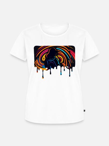 Frauenporträt Farbwirbel - Frauen Premium Bio T-Shirt - Weiß