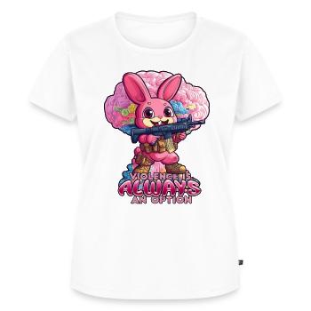 Gewalt ist IMMER eine Option - Frauen Premium Bio T-Shirt - Weiß - Vorne - AI Model Female 172 dark (172cm)