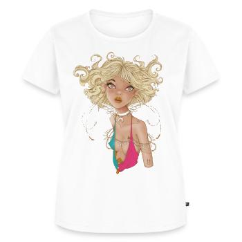 Engelhafter Blick - Frauen Premium Bio T-Shirt - Weiß - Vorne - AI Model Female 172 dark (172cm)