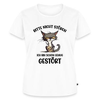Bitte nicht stören, ich bin schon genug gestört. - Frauen Premium Bio T-Shirt - Weiß - Vorne - AI Model Female 172 dark (172cm)