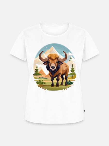 Büffel - Frauen Premium Bio T-Shirt - Weiß