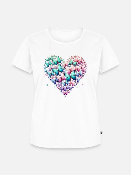 Herz aus Schmetterlingen/Schmetterlinge - Frauen Premium Bio T-Shirt - Weiß