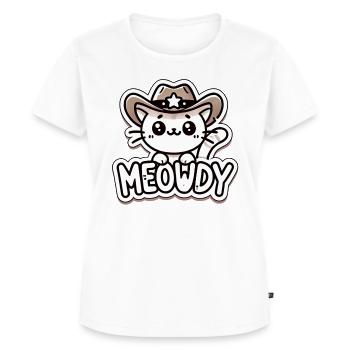 Linedance Geschenk Country Katze - Frauen Premium Bio T-Shirt - Weiß - Vorne - AI Model Female 172 dark (172cm)