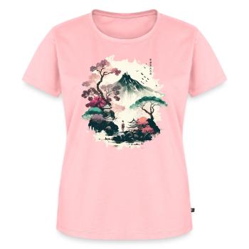 Rote Sonne - Frauen Premium Bio T-Shirt - Rosa - Vorne - AI Model Female 172 dark (172cm)