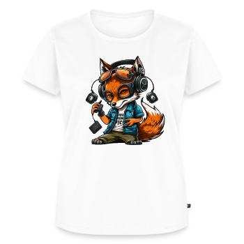 Foxy Beats - Frauen Premium Bio T-Shirt - Weiß - Vorne - AI Model Female 172 dark (172cm)