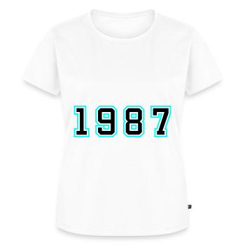 1987 Jahr Geburtstag - Frauen Premium Bio T-Shirt - Weiß - Vorne - AI Model Female 172 dark (172cm)