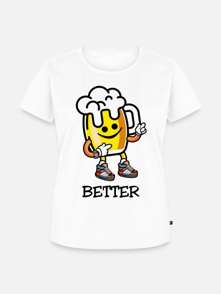 besseres Bier - Frauen Premium Bio T-Shirt - Weiß
