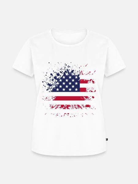 US Flagge - Frauen Premium Bio T-Shirt - Weiß