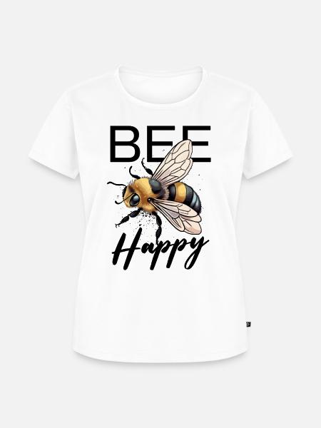 Bee Happy - Frauen Premium Bio T-Shirt - Weiß