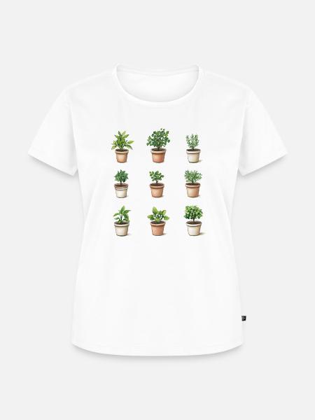Flower Pots - Frauen Premium Bio T-Shirt - Weiß
