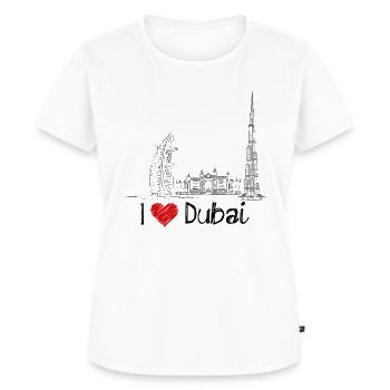 J’adore Dubaï - T-shirt Premium bio Femme - blanc - Devant - AI Model Female 172 dark (172cm)