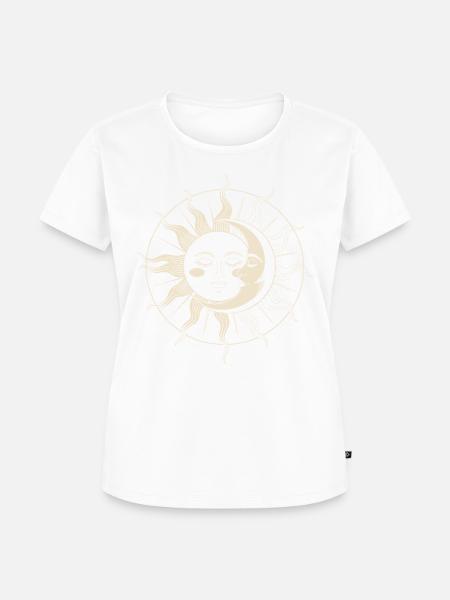 Sonne trifft Mond: Himmlische Harmonie - Frauen Premium Bio T-Shirt - Weiß