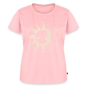 Sonne trifft Mond: Himmlische Harmonie - Frauen Premium Bio T-Shirt - Rosa - Vorne - AI Model Female 172 dark (172cm)