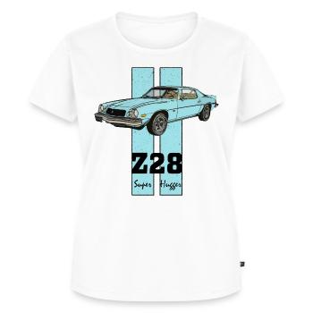 Hellblau 1974 Camaro Z28 Super Hugger - Frauen Premium Bio T-Shirt - Weiß - Vorne - AI Model Female 172 dark (172cm)