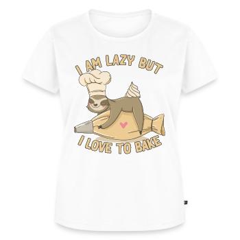Faultier Bäcker lustiges Spruch Torten Süßigkeiten - Frauen Premium Bio T-Shirt - Weiß - Vorne - AI Model Female 172 dark (172cm)