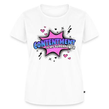 Contentment is my superpower trait - Women's Premium Organic T-shirt - white - Front - AI Model Female 172 dark (172cm)
