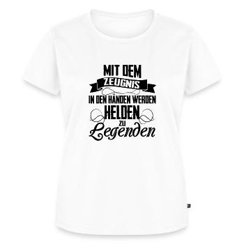 école - T-shirt Premium bio Femme - blanc - Devant - AI Model Female 172 dark (172cm)