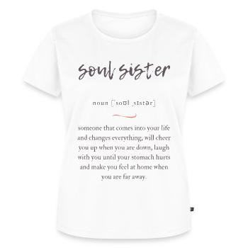 Soul Sister (Seelenschwester) Convoluted Edition - Frauen Premium Bio T-Shirt - Weiß - Vorne - AI Model Female 172 dark (172cm)