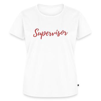 Shit Show Supervisor Crew Tee - Frauen Premium Bio T-Shirt - Weiß - Vorne - AI Model Female 172 dark (172cm)