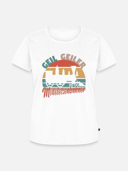 Modeleisenbahner Modeleisenbahn Modellzug Lok - Frauen Premium Bio T-Shirt - Weiß