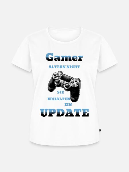 Gamer erhalten ein Update - Frauen Premium Bio T-Shirt - Weiß